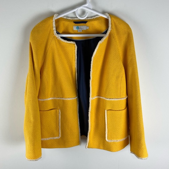 Boden Jackets & Blazers - Women Boden Ida Textured cotton blend jacket coat T0271, 12 (UK 16)